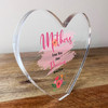 Mum Floral Precious Mothers Clear Heart Shaped Personalised Gift Acrylic Ornament