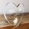 Mothers Mum White Roses Clear Heart Shaped Personalised Gift Acrylic Ornament
