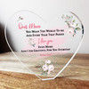 Pastel Pink Roses Clear Heart Shaped Personalised Gift Acrylic Block Ornament