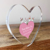 Cute Bunnies Happy Mother's Day Clear Heart Shaped Personalised Acrylic Gift Cute Bunnies Happy Mother's Day Clear Heart Shaped Personalised Acrylic Gift