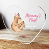 Bear Mum Baby 1st Mother's Day Clear Heart Shaped Personalised Acrylic Gift
