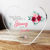 Granny Grandson Roses Clear Heart Shaped Personalised Gift Acrylic Ornament