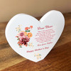 Floral Mum Mother's Day Poem Heart Shaped Personalised Gift Acrylic Ornament