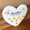 Grandma's Little Stars Heart Shaped Personalised Gift Acrylic Block Ornament