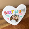 Best Mum Names Photo Heart Shaped Personalised Gift Acrylic Block Ornament
