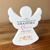 Flowers Angel Grandma Personalised In Memory Memorial Gift Acrylic Ornament