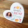 World's Best Mum Photo Tilted Heart Personalised Gift Acrylic Block Ornament