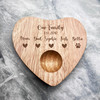 Our Family Hearts Paw Print Pet Personalised Gift Breakfast Egg Holder Board