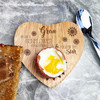 Sunflowers Gran Personalised Gift Heart Shaped Breakfast Egg Holder Board