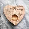 Morning Mummy Personalised Gift Heart Breakfast Egg Holder Board