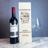 Stepmum Good Idea Mother's Day Personalised Gift Hinged Single Wine Bottle Box