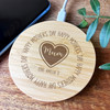 Mum Happy Mother's Day Heart Personalised Round Wireless Desk Pad Phone Charger