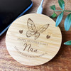 Nan Mother's Day Butterfly Personalised Gift Round Wireless Pad Phone Charger