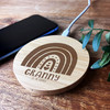 Granny Is In Charge Personalised Gift Round Wireless Desk Pad Phone Charger