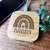 Rainbow Nanny Is In Charge Personalised Square Wireless Desk Pad Phone Charger