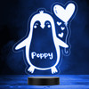 Cute Penguin Holding Heart Led Lamp Personalised Gift Night Light