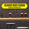 Watford Yellow and Black Stadium Any Text Football Club 3D Train Street Sign