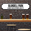 Grimsby Town Blundell Park White & Black Stadium Any Text Football Club 3D Train Street Sign