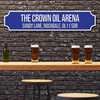 Rochdale The Crown Oil Arena Blue and Black Stadium Any Text Football Club 3D Train Street Sign