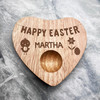 Happy Easter Bunting Personalised Gift Heart Shaped Breakfast Egg Holder Board