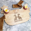 Floral Easter Bunnies Personalised Gift Eggs & Toast Chicken Breakfast Board