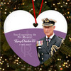 Purple His Majesty King Charles III Coronation Souvenir Heart Hanging Ornament