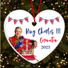 UK Bunting King Charles III Coronation Souvenir Heart Hanging Ornament