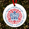 Official Emblem King Charles III Coronation Souvenir Round Hanging Ornament