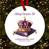 Purple Crown Cushion King Charles III Coronation Souvenir Round Hanging Ornament