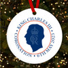Silhouette Profile King Charles III Coronation Souvenir Round Hanging Ornament