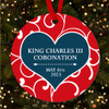 Swirls Heart King Charles III Coronation Souvenir Round Hanging Ornament