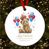 Teddy Bear Balloons King Charles III Coronation Souvenir Round Hanging Ornament