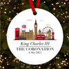 Colourful London King Charles III Coronation Souvenir Round Hanging Ornament