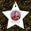 Purple Background King Charles III Coronation Souvenir Star Hanging Ornament