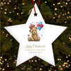 Watercolour Teddy Bear King Charles Coronation Souvenir Star Hanging Ornament