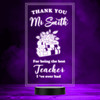 Floral Books Thank You The Best Teacher Personalised Colour Changing Night Light