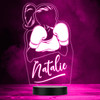 Girl Boxing In Gloves Boxer Sports Fitness Fan LED Colour Night Light