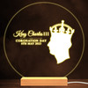 Silhouette King Charles Coronation Souvenir Personalised Warm White Night Light