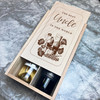 Best Uncle In The World Grapes & Wine Wooden Double Two Bottle Wine Gift Box