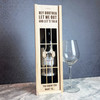 Brother Let Me Out Lets Talk Prison Bars Wooden Rope Single Bottle Wine Gift Box