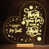 Thank You Wonderful Teacher Stars Heart School Leavers White Night Light