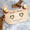 Two Hearts Wedding Anniversary Personalised Chicken Egg Breakfast Board