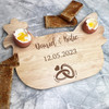 Wedding Day Rings Anniversary Personalised Chicken Egg Breakfast Board