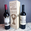 Happy Birthday Daddy Trophy Personalised 1 Wine Bottle Gift Box