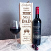 Dad Happy Father's Day No.1 Glasses Cheers 1 Bottle Personalised Wine Gift Box