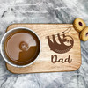 Time To Relax Dad Cute Hanging Sloth Personalised Tea and Biscuits Treat Board