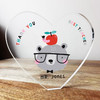 Thank You Best Teacher Bear With Apple Heart Clear Heart Personalised Gift