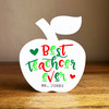 Green Red Apple Best Teacher Ever Thank You Personalised Gift Ornament