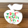 Green Red Apple Best Teacher Ever Thank You Personalised Gift Ornament