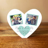 Father's Day Dad Heart 2 Photos White Heart Personalised Ornament Gift